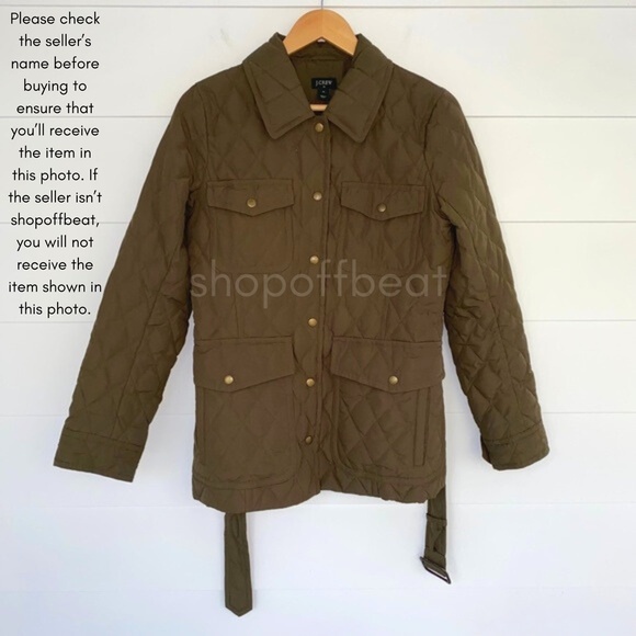 J. Crew Quilted Jacket Olive Medium - Picture 5 of 13